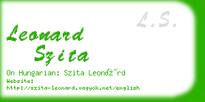 leonard szita business card